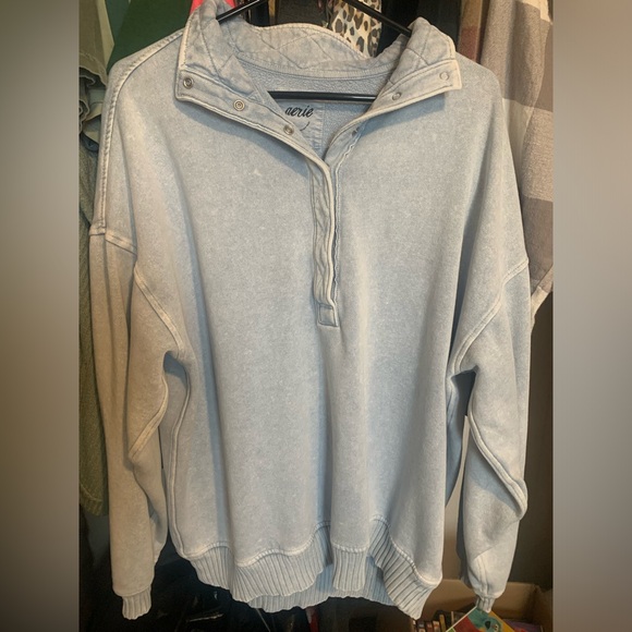 aerie Tops - Aerie Getaway Quarter Snap Sweatshirt